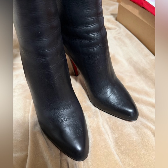 Christian Louboutin Sempre Monica Black Heeled Boots Red Soles 41.5/11.5 NIB - Picture 5 of 10